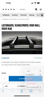 Dakdragers Volvo XC60, 2 jaar oud en 2 keer gebruikt., Auto diversen, Dakkoffers, Zo goed als nieuw, Ophalen