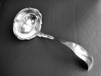 Grote zilveren pollepel soeplepel ovale bak, siergraveringen, Antiek en Kunst, Antiek | Goud en Zilver, Verzenden, Zilver