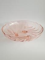 Prachtige schaal gekleurd glas roze vintage servies glas, Ophalen of Verzenden