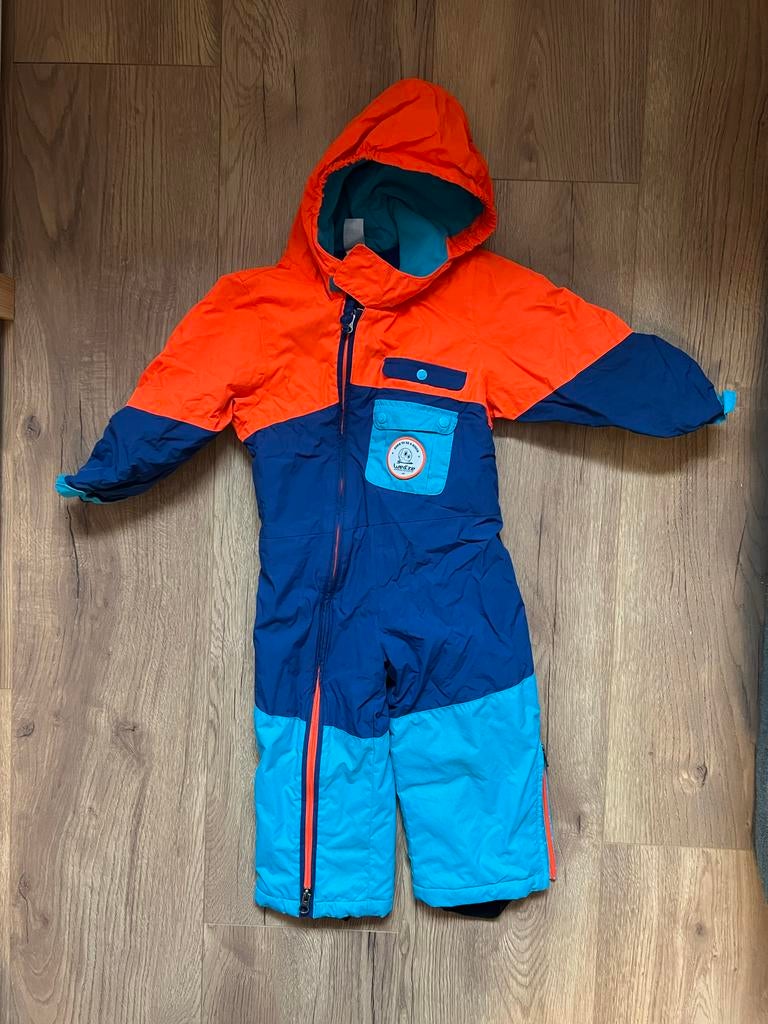 Leuke blauw/oranje skipak maat 86/92, Ophalen of Verzenden, Zo goed als nieuw, Jongetje of Meisje