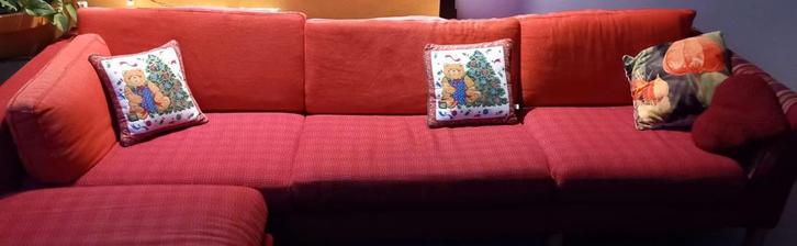 Bank en sofa met dezelfde bekleding - gratis af te halen, Huis en Inrichting, Banken | Bankstellen, Gebruikt, Rechte bank, Vierpersoons of meer