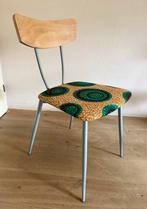 3 vintage stoelen refurbished African print setprijs, Huis en Inrichting, Stoelen, Ophalen, Overige kleuren, Drie, Metaal