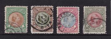 72, 1893 - 1896, Pr. Wilhelmina, h.haar, nrs. 45 - 48,  gebr beschikbaar voor biedingen