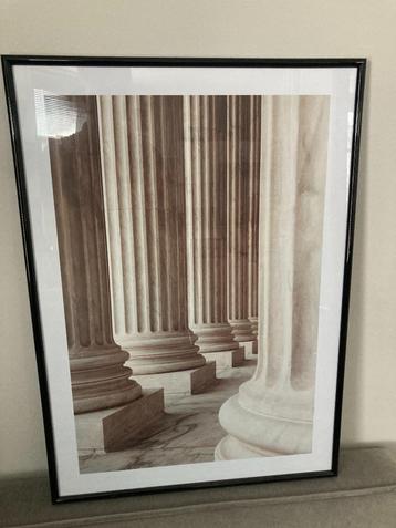 Klassieke zuilen / pilaren poster in zwarte lijst 70 x 50 cm beschikbaar voor biedingen
