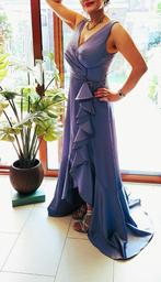 6. Zilvergrijze galajurk, mt 40 (Z), Zo goed als nieuw, Grijs, Onder de knie, Ophalen