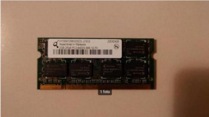 Qimonda 2GB DDR2 PC2-PC6400 laptop geheugen, Computers en Software, RAM geheugen, Gebruikt, Laptop, 2 GB, DDR2, Ophalen of Verzenden