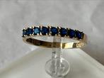 Gouden ring blauwe Saffier, 18 tot 19, Zo goed als nieuw, Met edelsteen, Dame