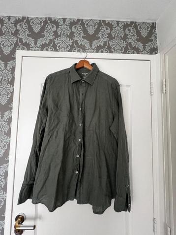 Massimo Dutti groen  linnen overhemd nieuw maat XL   beschikbaar voor biedingen