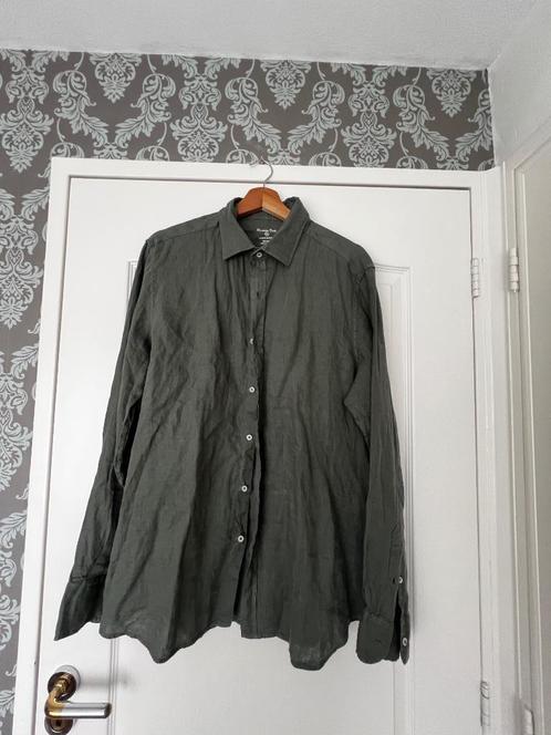 Massimo Dutti groen  linnen overhemd nieuw maat XL, Kleding | Heren, Overhemden, Nieuw, Halswijdte 43/44 (XL), Groen, Ophalen of Verzenden