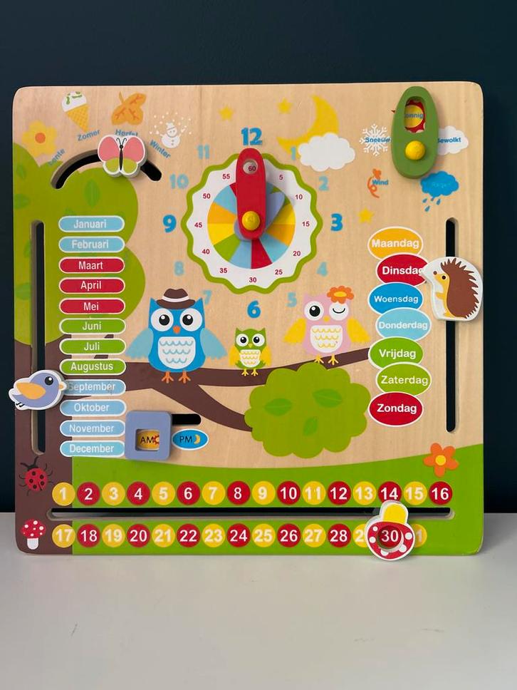 Houten Jaargetijden Bord - Leerzaam Speelgoed, herfst, egel, Kinderen en Baby's, Speelgoed | Educatief en Creatief, Zo goed als nieuw