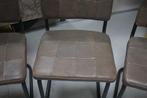 5 x eetkamerstoel sledestoel NELSON Jess design metaal leer, Huis en Inrichting, Stoelen, Ophalen, Gebruikt, Bruin, Metaal
