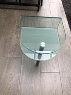 Helderr glazen bijzettafel, Huis en Inrichting, Minder dan 55 cm, Rond, Ophalen, 45 tot 60 cm