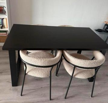 Eettafel zwart 150x75