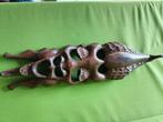 Twee Afrikaanse hand gesneden houten maskers, klein en groot, Ophalen of Verzenden