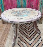 Shabby/Afrikaans/Houtsnijwerk/Tafeltje, Ophalen, Afrika, Rond, Zo goed als nieuw