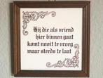 Vintage retro wandtegel in houten lijst, vriend, Ophalen of Verzenden, Zo goed als nieuw