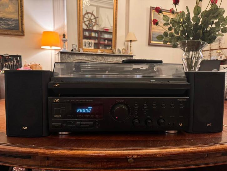 JVC stereo set toren platenspeler tuner versterker boxen, Audio, Tv en Foto, Home Cinema-sets, Zo goed als nieuw, Dvd-speler, JVC