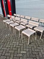 11x gebruikte beige/linnen fermob Luxembourg stoelen per/st, Ophalen of Verzenden, Gebruikt, Kunststof
