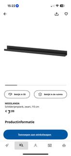 Ikea Schilderijenplank 155cm Zwart, Ophalen, Gebruikt