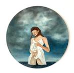 Schilderijtje rond, Antiek en Kunst, Ophalen of Verzenden