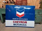 Chevron emaille reclamebord 154x88cm, Verzamelen, Ophalen, Zo goed als nieuw, Reclamebord