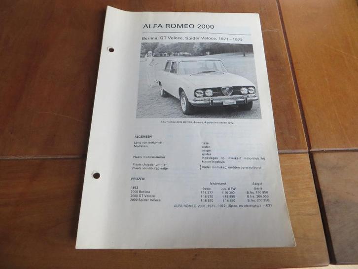 Vraagbaak Alfa Romeo 2000 Berline, 2000 GT Veloce, Spider, Auto diversen, Handleidingen en Instructieboekjes, Ophalen of Verzenden