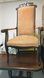 Mooie brocante stoel met vering, bekleding, Huis en Inrichting, Stoelen, Ophalen, Brocante, antiek, vintage, Gebruikt, Overige kleuren