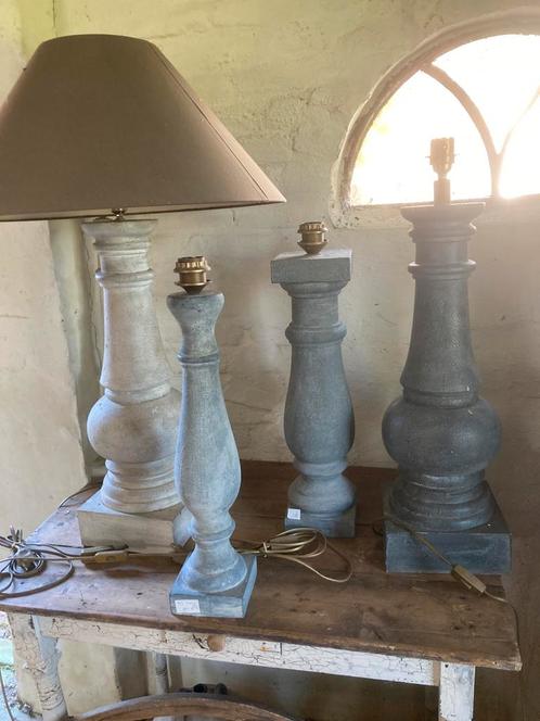 Lampenvoeten  ambachtelijk gemaakt van hout, Antiek en Kunst, Antiek | Lampen, Ophalen