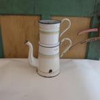 Koffiekan koffie pot emaille origineel creme 31 cm hoog, Antiek en Kunst, Ophalen of Verzenden