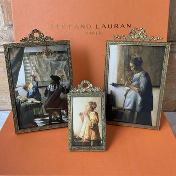 3 antieke fotolijstjes met strik / ornament, Frans, ca. 1900 beschikbaar voor biedingen