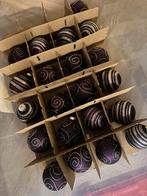 40 glazen / glas kerstballen. Aubergine met zilver, Diversen, Kerst, Ophalen of Verzenden, Zo goed als nieuw