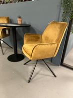 Eetkamerstoel Amber - 2x stoel velvet - kuipstoel goud, Huis en Inrichting, Stoelen, Ophalen, Gebruikt, Twee, Overige kleuren