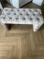 Luxe Gecapitonneerde Voetenbank / Bankje, Ophalen, 75 tot 100 cm, Zo goed als nieuw, Stof