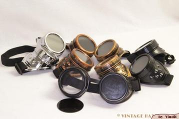 Steampunk lasbril Goggles in brons, zwart, koper of ijzer beschikbaar voor biedingen