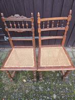 Antieke Franse Henri 2 stoelen met rieten zitting (2 stuks), Antiek en Kunst, Ophalen