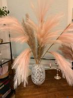 Vaas met pluimen, Huis en Inrichting, Woonaccessoires | Vazen, Ophalen, Overige kleuren, Minder dan 50 cm, Glas