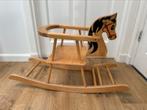 Vintage houten hobbelpaard met rugleuning, Ophalen, Gebruikt