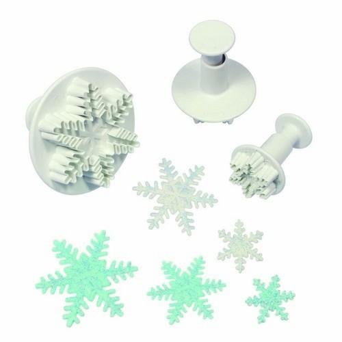 PME Sneeuwvlok Plunger Cutters - 3 Maten, Ophalen of Verzenden, Nieuw, Taarten of Cupcakes, Bakvorm