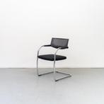 3x Vitra Visavis Vergaderstoel Zwart Stof - Chroom, Ophalen of Verzenden, Zo goed als nieuw, Zwart, Metaal