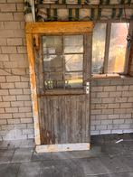 Oude Houten Deur met Glas, Doe-het-zelf en Verbouw, Deuren en Horren, Ophalen, Gebruikt, 80 tot 100 cm, Binnendeur