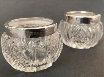 Kristal met Zilver Zoutpotjes, 1908 beschikbaar voor biedingen