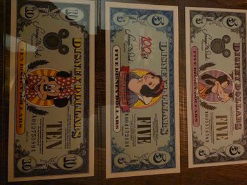 Disney Dollars - 5, 5 & 10 Dollar Biljetten beschikbaar voor biedingen