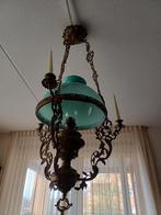 Prachtige antieke olielamp met twee lampenkappen, Antiek en Kunst, Antiek | Lampen, Ophalen