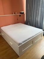 Brimnes Ikea bed, Huis en Inrichting, Slaapkamer | Bedden, Ophalen, Gebruikt, Wit, Tweepersoons