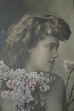 frankrijk portret meisje lang haar seringen 1904, Verzenden, Voor 1920, Gelopen, Sterren en Beroemdheden