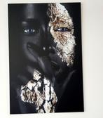 Alupanel Dibond Afrikaanse vrouw 60x90., Verzenden, Zo goed als nieuw, Schilderij, 75 cm of meer