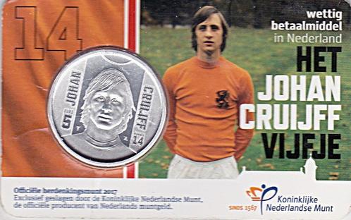 JOHAN  CRUIJF   COINCARD  2017, Postzegels en Munten, Munten | Europa | Euromunten, 5 euro, Overige landen, Verzenden