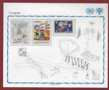 Intern.jr. v.h. Kind 1979 - Uruguay - serie op kaart - p.fr. beschikbaar voor biedingen