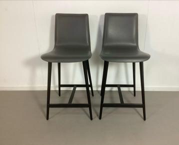 2 Lederen Barkrukken - Maria Yee californian design beschikbaar voor biedingen