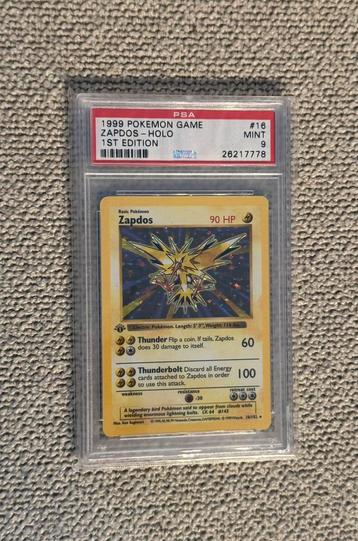 Zapdos 1st Edition #16 PSA9 Shadowless beschikbaar voor biedingen